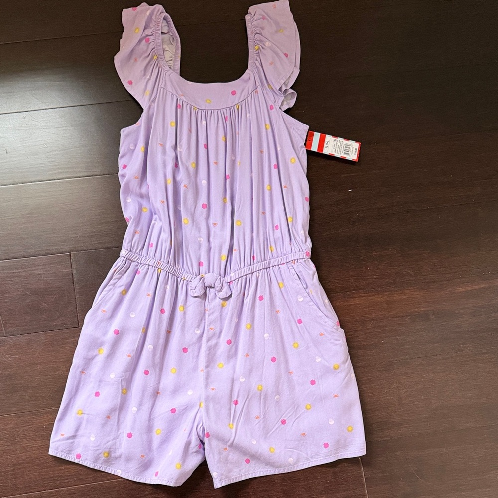 Cat & Jack Lavender Romper with Colorful Print